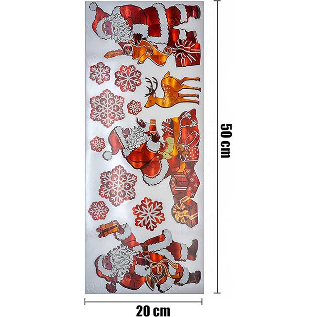 Festive Christmas Red Holographic Window & Wall Stickers
