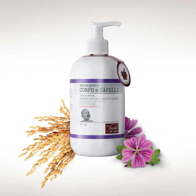 Fiocchi di Riso Detergente Corpo & Capelli – Formula Delicata per una Pulizia Naturale, 400 ml