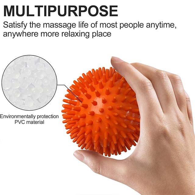 Firschoie 5-Piece Multi-Color Massage Ball Set with Headband – Deep Tissue Therapy for Hands, Legs, Ankles & Feet (Blue 10cm, Red 9cm, Orange 8cm, Yellow 7cm, Cyan 6cm)