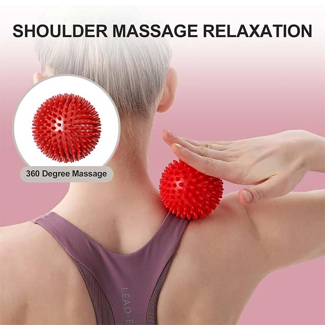 Firschoie 5-Piece Multi-Color Massage Ball Set with Headband – Deep Tissue Therapy for Hands, Legs, Ankles & Feet (Blue 10cm, Red 9cm, Orange 8cm, Yellow 7cm, Cyan 6cm)