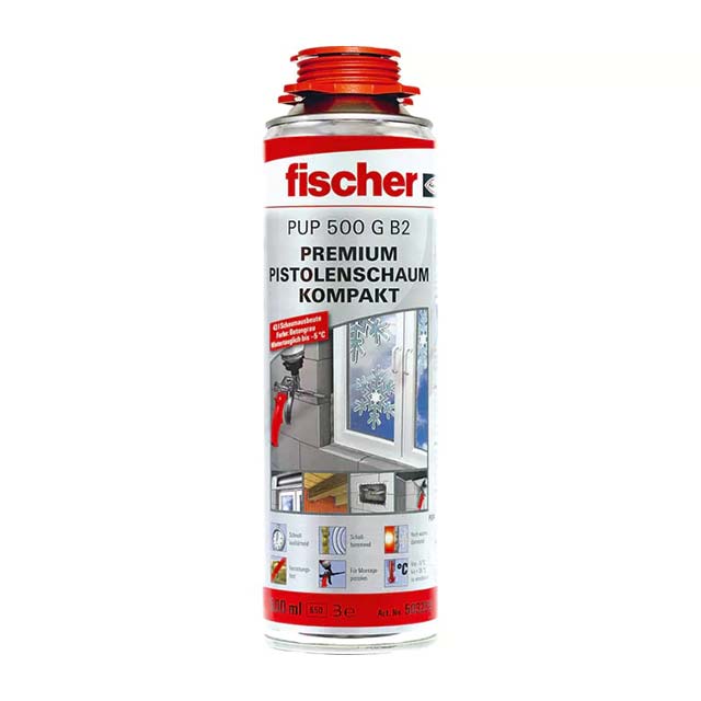 Fischer Gun Foam Premium PUP Pro 500 B2 – High-Performance Polyurethane Sealant for Construction & Insulation Applications