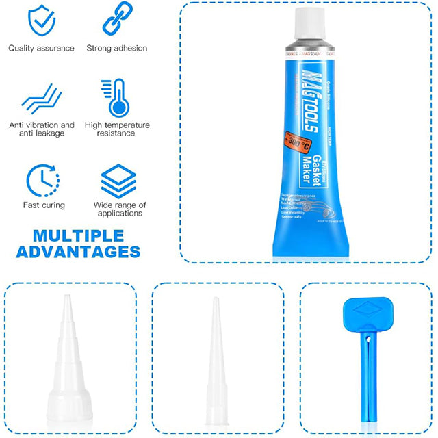 Flintronic 70ml RTV Engine Sealant – 570°F High Temperature Silicone Gasket, Oil & Water Resistant, Anti-Freeze for Automotive & Motorbike Repairs