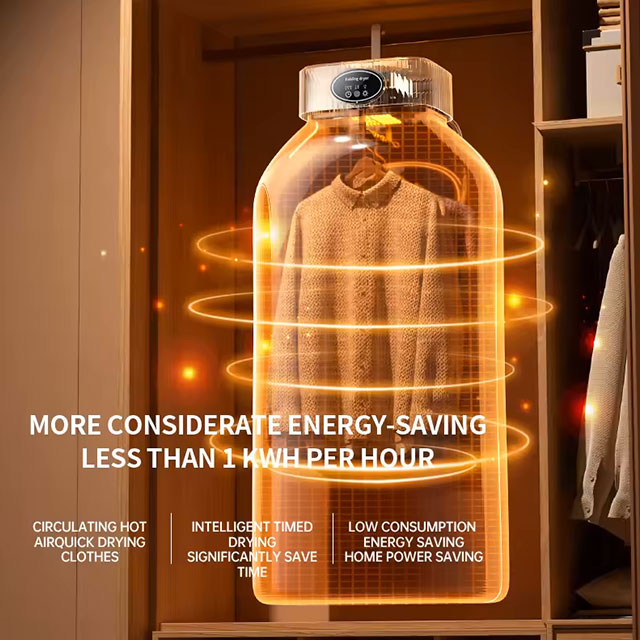 Foldable Clothes Dryer – Intelligent Touch Screen Fast Drying with Dual Mode & Bacteriostasis, Portable Wardrobe Dryer