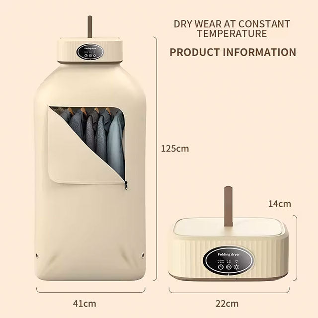 Foldable Clothes Dryer – Intelligent Touch Screen Fast Drying with Dual Mode & Bacteriostasis, Portable Wardrobe Dryer