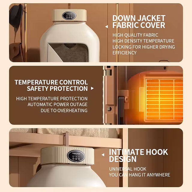 Foldable Clothes Dryer – Intelligent Touch Screen Fast Drying with Dual Mode & Bacteriostasis, Portable Wardrobe Dryer