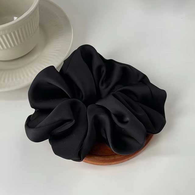 French Satin Silk Hair Scrunchies for Women – Textured Elastic Hair Bands & Fashion Accessories | Soft Gomas Pelo Mujer