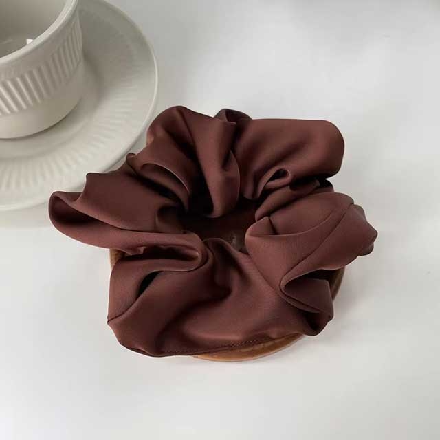 French Satin Silk Hair Scrunchies for Women – Textured Elastic Hair Bands & Fashion Accessories | Soft Gomas Pelo Mujer