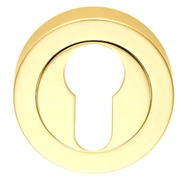 From The Anvil Round Euro Escutcheon – Satin Brass Keyhole Cover Plate