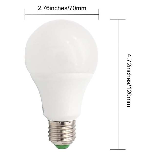 GRV LED E27 Bulb 7W Non-Dimmable – 60W Equivalent 15-5730 SMD, AC/DC 12V/24V Warm White Thermal Plastic Light, Pack of 1