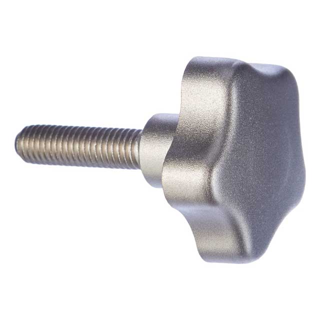 Ganter Normelemente Stainless Steel Star Grip Screw M8 – GN 5334-40-M8-30, Matte Blasted, 1 Piece
