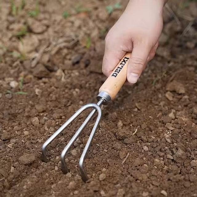 Garden Tool Set – Shovel, Rake & Spade with Wooden Handle for Potted Plants, Flowers & Outdoor Planting