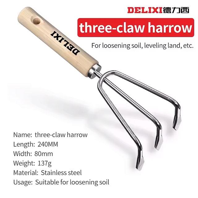 Garden Tool Set – Shovel, Rake & Spade with Wooden Handle for Potted Plants, Flowers & Outdoor Planting