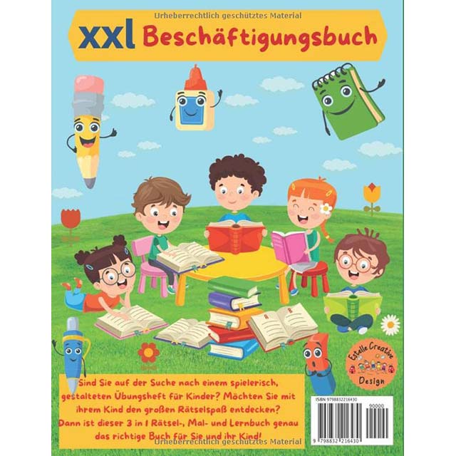 German Preschool Activity Book for Kids Ages 4+: Learn Letters & Numbers, Swing Exercises, Paint by Numbers & Puzzles for Boys & Girls (German Edition)