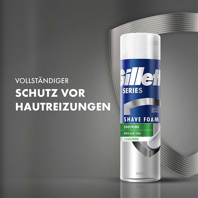 Gillette Series Beruhigend Sensitive Shaving Gel with Aloe Vera – 200ml | Soothing & Moisturizing Formula for Sensitive Skin