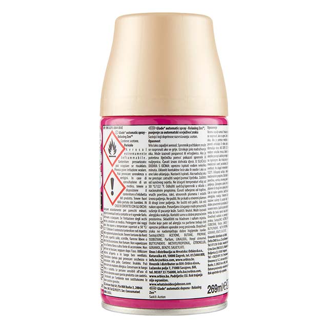 Glade Automatic Room Fragrance Refill Spray – Relaxing Zen, 270ml for Enhanced Home & Office Ambience