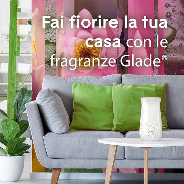 Glade Sense & Spray Profumatore Ambienti – Diffusore Automatico con Sensore di Movimento, Oli Essenziali & Fragranza Relaxing Zen (1 Base + 1 Ricarica da 18 ml)