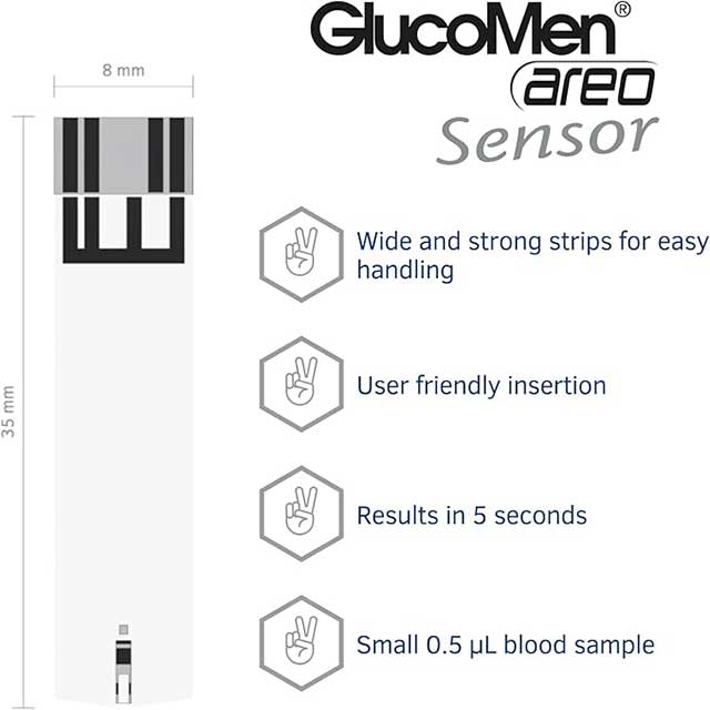 Glucomen AREO Glucose Diabetes Test Strips