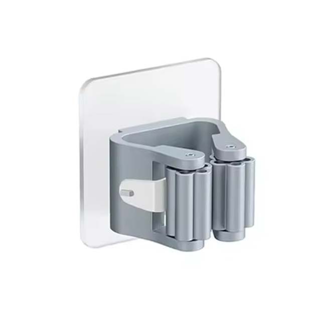 Mop & Broom Wall-Mounted Storage Rack – Suction Hanging Pipe, Waterproof Traceless Mop Clip for Bathroom Organization