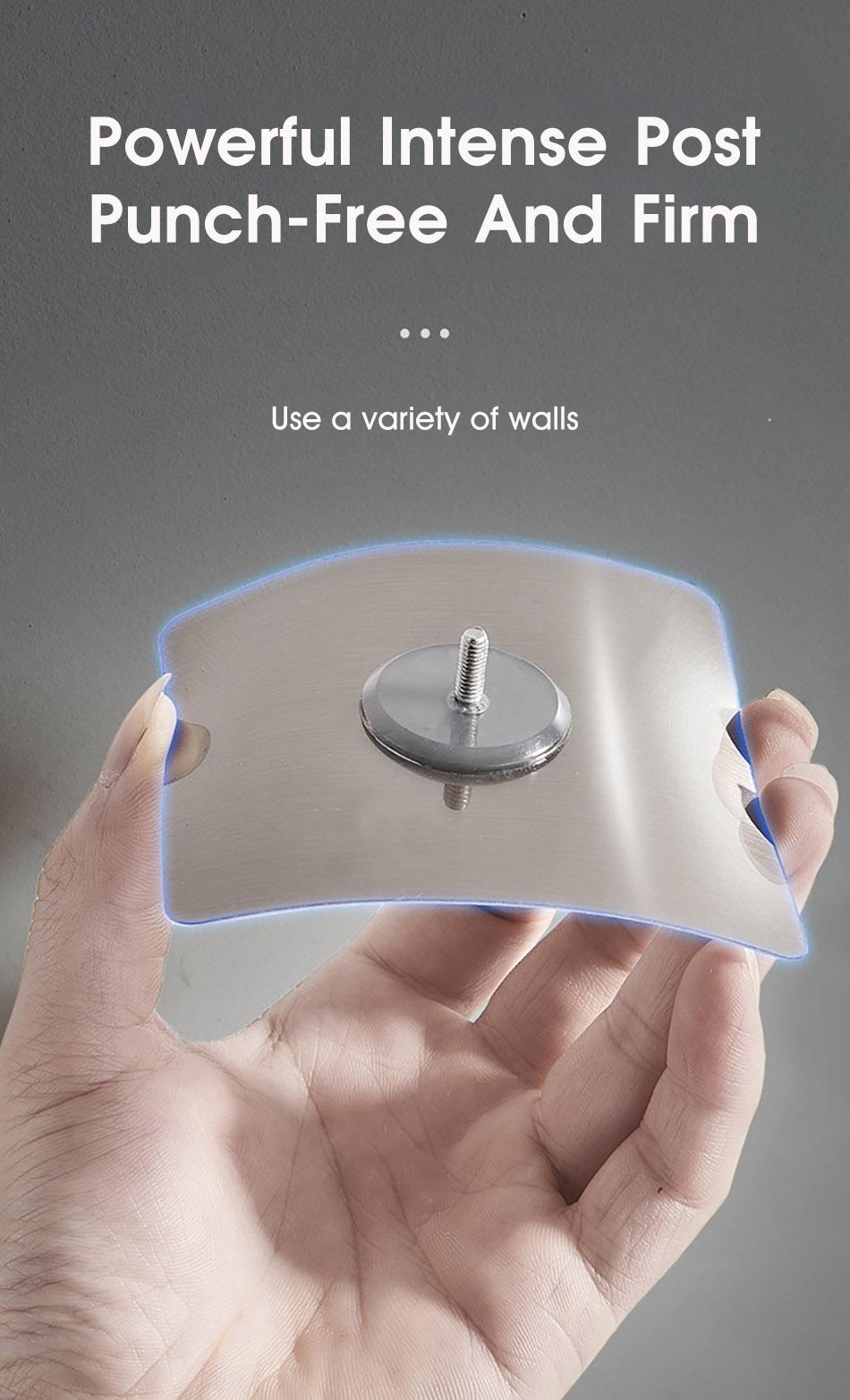 No-drill Wall Mount Corner Shelf Shower Storage Rack Holder (EGK012)