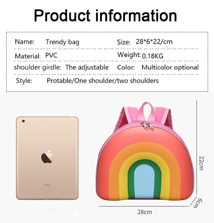 Sac à dos rigide en PVC pour enfants de maternelle, motif dessin animé (EGB087)