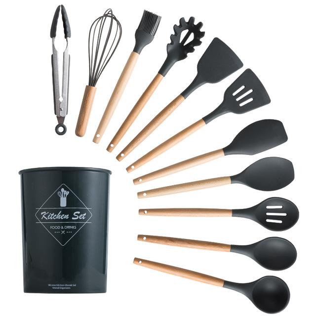 Ensemble de 12 ustensiles de cuisine en silicone