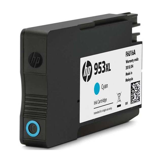 HP 953XL High Yield Cyan Original Ink Cartridge (F6U16AE) – Genuine HP Printer Ink for Reliable, High-Performance Color Printing