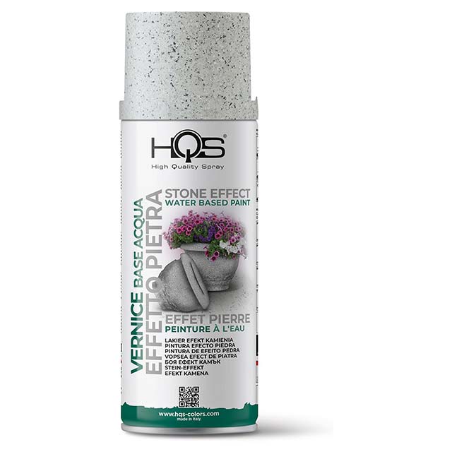 HQS Stone Effect Paint Spray 400 ml – Premium Light Grey Stone Finish for Walls & Facades