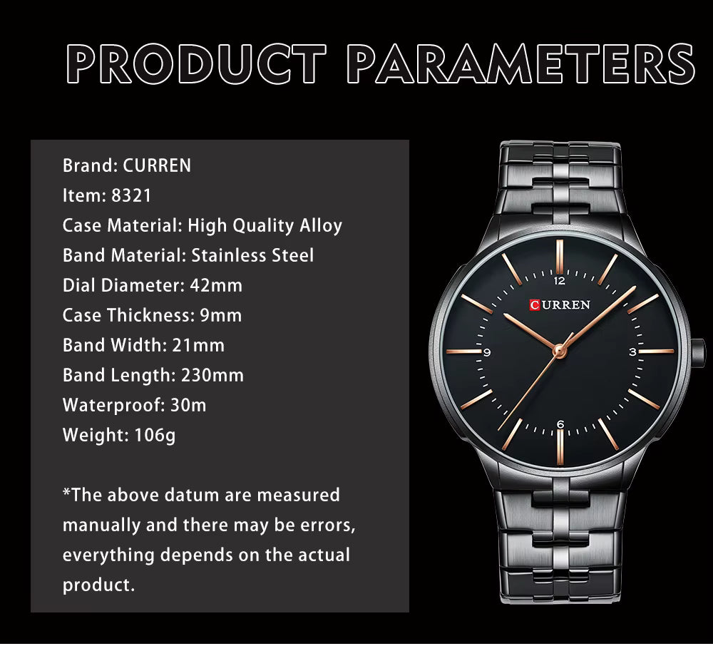 CURREN 8321 Men's Stainless Steel Watch ( Gold)