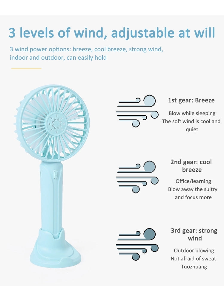 Portable Rechargeable Mini Fan with Phone Stand – USB Charging Pocket Air Cooler for Travel, Office & Outdoor Use