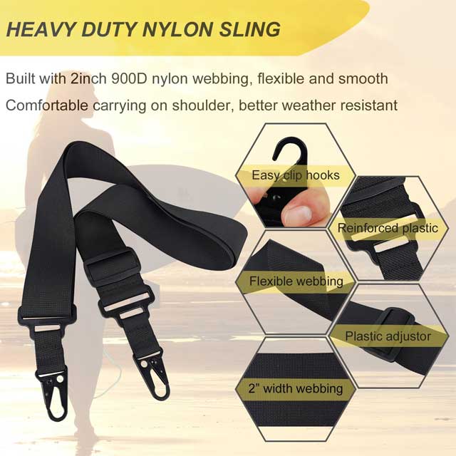 Heavy Duty Multi-Use Nylon Shoulder Strap – Adjustable Quick-Attach Crossbody Strap for Rifle, Kayak, SUP, Golf Bags, Guitars & Luggage