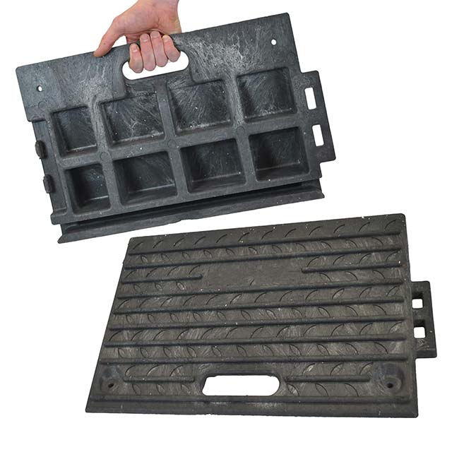 Heavy Duty Rubber Kerb Ramp – Non-Slip Portable Threshold Ramp for Driveway, Sidewalk, Wheelchair, Car, Truck, Bike & Motorcycle (Black)