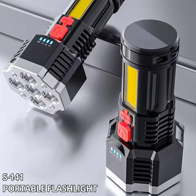 High-Power Rechargeable LED Flashlight – 7LED Camping Torch with COB Side Light, Lightweight & Durable for Outdoor Use