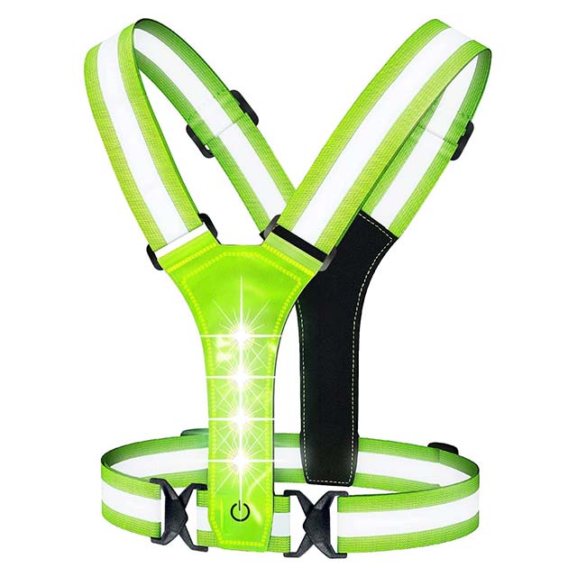 High Visibility LED Reflective Running Vest – Adjustable Elastic Safety Gear for Men, Women & Kids – Perfect for Night Running, Walking, Cycling, Biking, Motorcycling & Dog Walking