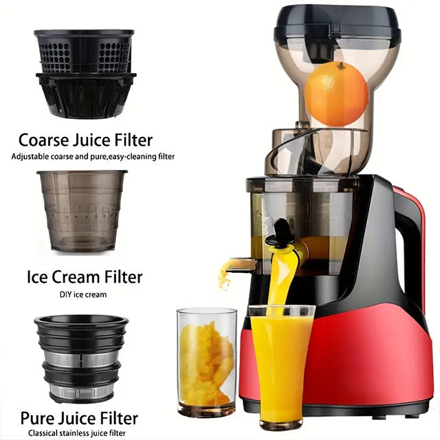 Hilton Cold Press Slow Juicer – Masticating Juice Extractor for Fruits & Vegetables, US Plug