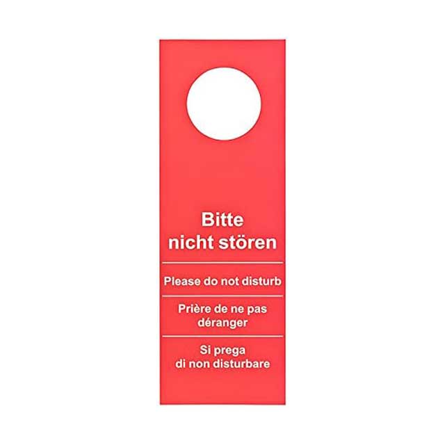 Hotel Dual-Sign Door Hanger – Red & Green 'Please Do Not Disturb / Please Clean Up the Room' Indicator