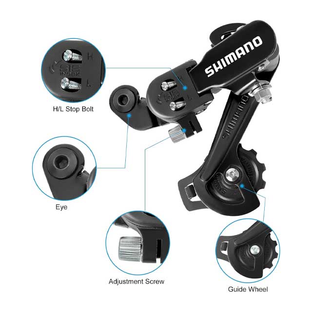 Huazu RD-TZ31-A Rear Derailleur Gear Shifter – Direct & Hanger Mount for 6/7 Speed Mountain Bikes