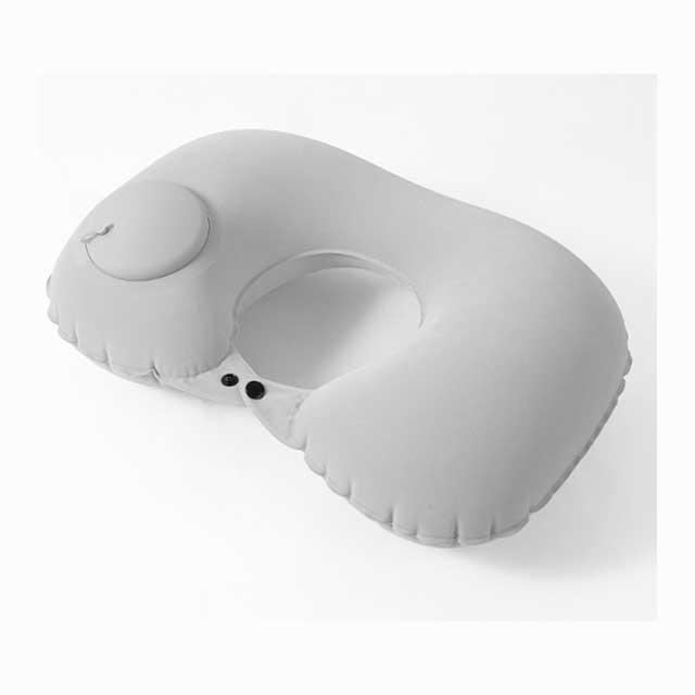 Inflatable U-Shaped Travel Neck Pillow with Push Button – Portable Neck Support Cushion for Office, Home & Airplane Travel | Compact Pillow Kit with Free Travel Pipes