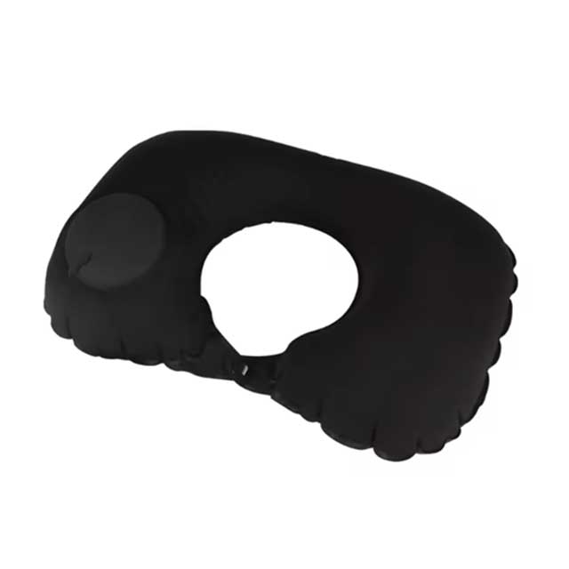 Inflatable U-Shaped Travel Neck Pillow with Push Button – Portable Neck Support Cushion for Office, Home & Airplane Travel | Compact Pillow Kit with Free Travel Pipes