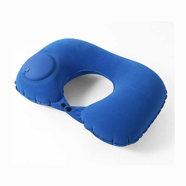Inflatable U-Shaped Travel Neck Pillow with Push Button – Portable Neck Support Cushion for Office, Home & Airplane Travel | Compact Pillow Kit with Free Travel Pipes
