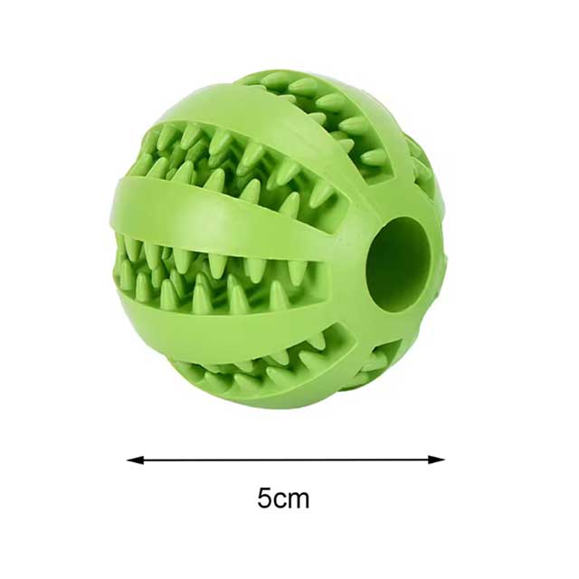 Interactive Dog Ball Toy – Elastic Rubber Chew Toy for Small Dogs, Puppy Tooth Cleaning & Treat Dispensing Ball