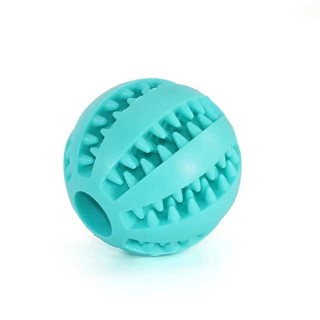Interactive Dog Ball Toy – Elastic Rubber Chew Toy for Small Dogs, Puppy Tooth Cleaning & Treat Dispensing Ball