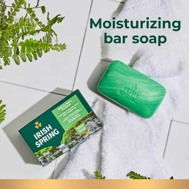 Irish Spring Original Clean Bar Soap 3.7oz – Refreshing, Invigorating Daily Cleanser