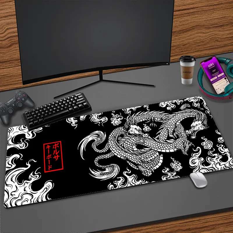 Japanese Dragon XXL Gaming Mouse Pad – Large Extended Desk Mat with HD Print – Non-Slip Rubber Base Keyboard Pad – High-Precision Office & PC Gaming Accessories