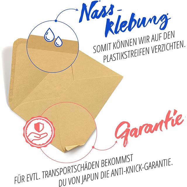 Japun C6 Vintage Kraft Paper Envelopes – Non-Window, 162x114 mm, Brown, Eco-Friendly Retro Stationery for Mail & Crafts