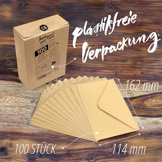 Japun C6 Vintage Kraft Paper Envelopes – Non-Window, 162x114 mm, Brown, Eco-Friendly Retro Stationery for Mail & Crafts