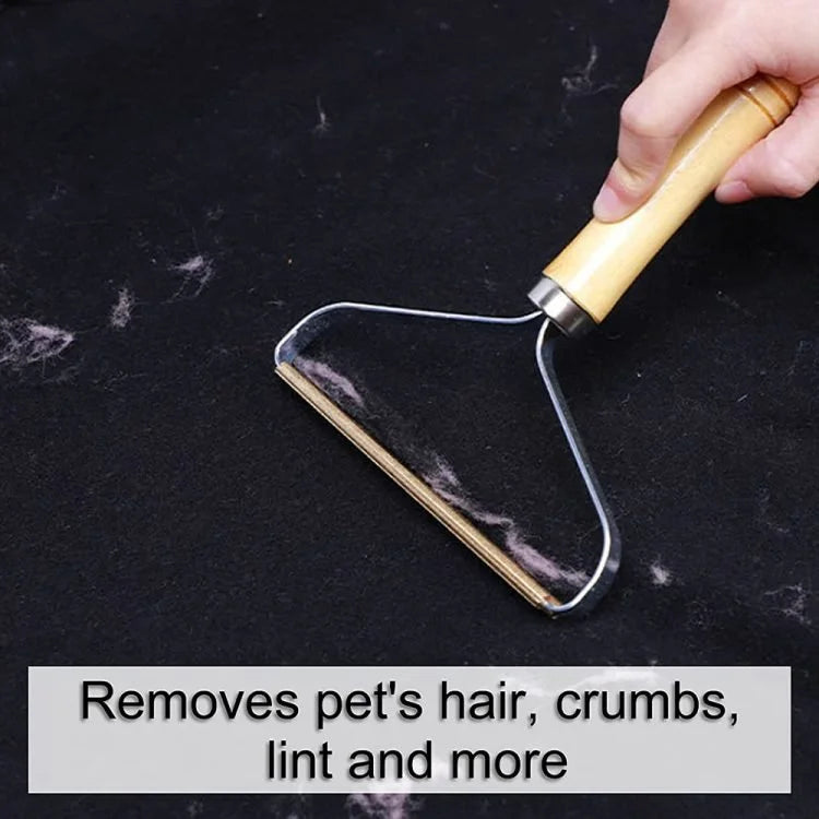 Portable Pet Hair Remover Roller – Reusable Metal Lint Remover with Wooden Handle for Furniture, Carpets, Clothes & Pet Fur