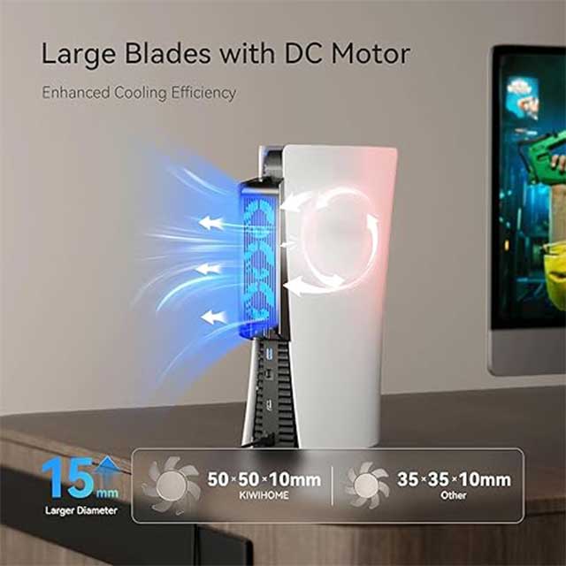KIWIHOME Ultra Quiet PS5 Cooling Fan