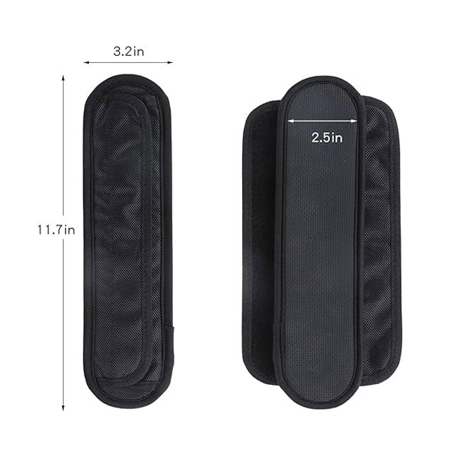 KKC Home Accents 2Pcs Air Cushion Shoulder Strap Pads – Ergonomic Bag Strap Replacement for Backpacks, Laptops, Cameras & Guitars (Black)