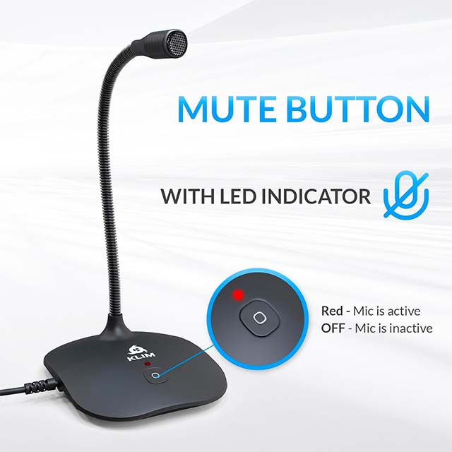 KLIM Talk USB Desktop Microphone – Professional Mic with Stand for PC, Mac, Laptop, PS4 | Ideal for Recording, Gaming, Streaming, Podcasting & YouTube
