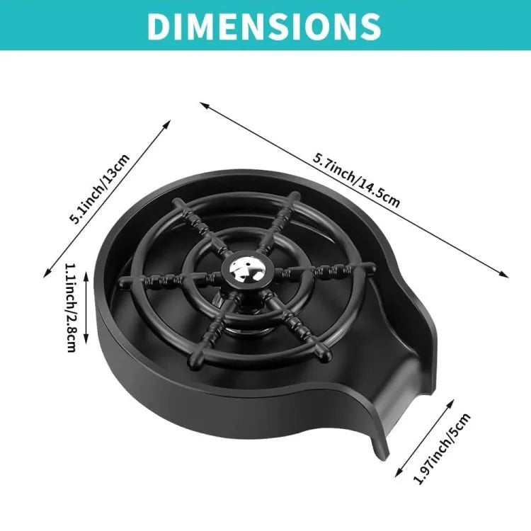 360° Rotating Cup Washer for Kitchen Sink – Manual Glass Rinser & Mug Cleaner for Cups, Bottles, Wine Glasses and Coffee Mugs